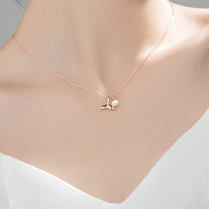 2023 Minimalist Fashion 925 Sterling Silver Mermaid Pearl Pendant <strong>Mother</strong> and <strong>Daughter</strong> <strong>Jewellery</strong> Short Necklace Women - Product Image 4