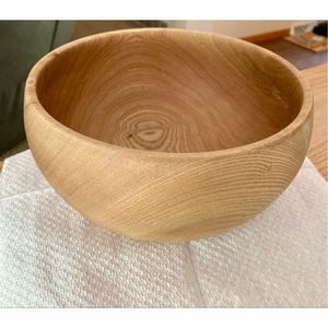 Tazón de Sopa de Madera de Jujube Natural Ecológico, Tazón Grande Decorativo de Madera para Masa, Tazón para Servir Ensaladas con Pedestal, Vajilla Artesanal - Product Image 6