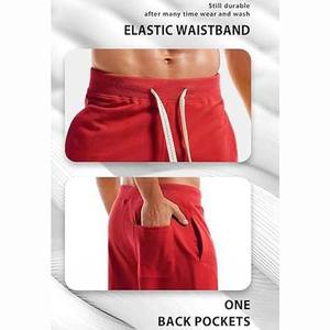 Shorts en coton molletonné vintage pour hommes, coupe brute, style délavé, pour l'été, avec cordon de serrage, pour femmes, coupe jogger - Product Image 3