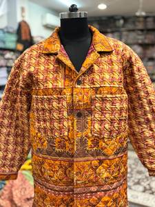 Chaqueta Acolchada con Estampado Africano, Chaqueta Transpirable de Algodón con Parches de Ankara - Product Image 1