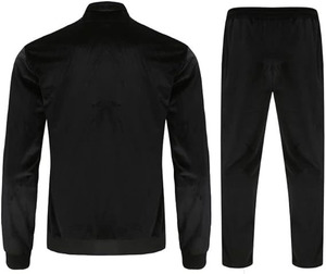 Men's Premium Onyx Velvet Tracksuit: Luxury Two-Piece Athleisure Set featuring Mock Neck <b>Zip</b>-<b>Up</b> <b>Jacket</b> and Adjustable - Product Image 2