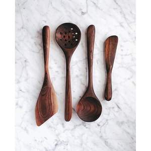 Cuillère de service en bois d'acacia écologique et élégante, ustensile de cuisine avec finition unique - Product Image 3