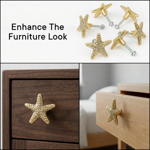 Tiradores de latón hechos a mano con forma de estrella de mar, dorados, para cajones, armarios y puertas de cómodas, India - Product Image 5