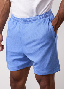 Shorts d'été essentiels pour hommes, style rétro hip-hop américain, respirants, en tissu pelucheux, imprimé lettres, taille mi-haute élastique à 5 points - Product Image 3