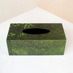 Boîte à mouchoirs rectangulaire laquée pour cuisine et coiffeuse, accessoire de table en laque de qualité supérieure - Product Image 6