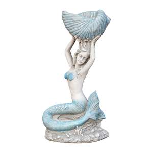 Estatua de Sirena de Óxido de Magnesio Estilo Océano de 11.61' X 7.68' X 23.23' para Jardín, Patio y Hogar - Product Image 1