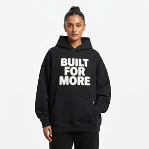 Sweat à capuche pour femme en molleton de coton 500 GSM, coupe oversize, avec impression en relief, style streetwear, personnalisable - Product Image 1