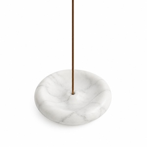 Quemador de incienso de mármol estriado con diseño cúbico, lujo en piedra, recogedor de cenizas, quemador de aroma moderno, decoración artesanal, ideal para meditación y mesa. - Product Image 3