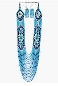 Ensemble collier et boucles d'oreilles élégants faits à la main avec des détails artistiques pour une tenue de bijoux moderne - Product Image 5