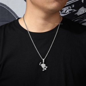 จี้รูปถุงเงินประดับเพชรโมอิสซาไนต์ VVS แบบฝังมือ  จี้ถุงเงินประดับเพชรโมอิสซาไนต์ เงินแท้ 925 สไตล์ฮิปฮอป - Product Image 3