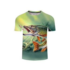 T-shirt de pêche pour homme, tendance, impression par sublimation, tricoté en Spandex/Polyester, anti-boulochage, respirant, personnalisé LADO - Product Image 4