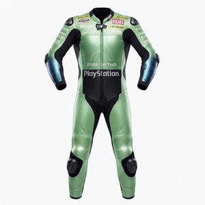 Traje de Carreras MotoCP de Tetsuya Harada, Traje de Cuero Premium de Una Pieza para Pista con Deslizadores, Mono/Traje OEM con Protección CE - Product Image 1