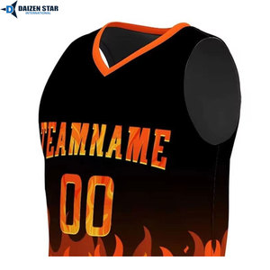 Custom Sublimated V-Neck Basketball Jersey Sleeveless Polyester Moisture Wicking Team Name Elastic Waist Athletic Fit Unisex - Product Image 2