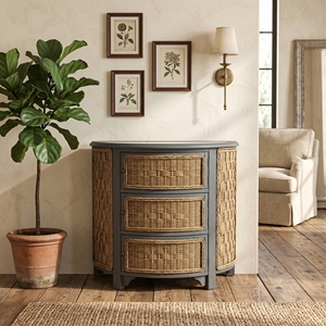 Batam Nakas Drawer Mahogany Wood Frame <b>Rattan</b> Lacak Weaving Premium Chest of Drawers Luxury <b>Bedside</b> <b>Table</b> Cabinet Furniture - Product Image 2