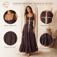 Nouvel ensemble de robe décontractée pour femmes, multicolore, à lacets, sans manches, 2 pièces, mignon et frais, printemps/été, ODM, 100% coton