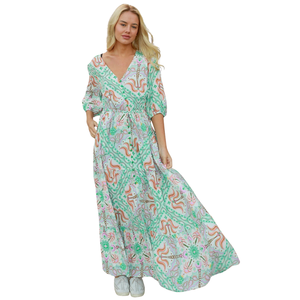 Vestido Largo Maxi para Mujer, Estampado Floral, Ropa de Moda - Product Image 4