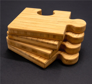 Sous-verre en bois puzzle pour thé, café, boissons – Écologique, durable, moderne – Sous-verre puzzle – Prix le plus bas - Product Image 6