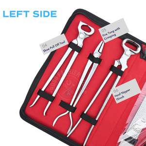 Kit de fermeur professionnel avec pince à clous, marteau de fermeur, pince à fer, mors de serrage 15 pouces, cisaille à sabots, râpe de finition et extracteur de sabots - Product Image 4