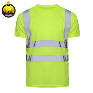 T-shirt de travail réfléchissant personnalisé, fluorescent, haute visibilité, manches courtes - Product Image 3