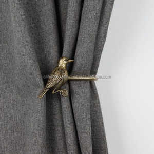 Antique Metal Leaf Shape Curtain Holdbacks Traditional Style Decorative Curtain Accessories - Product Image 3