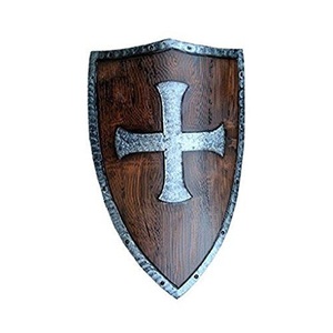 Escudo Vikingo Tradicional de Madera Hecho a Mano, Escudo Redondo Medieval para Disfraces de Guerreros Nórdicos, Reenactamiento y Colección - Product Image 3