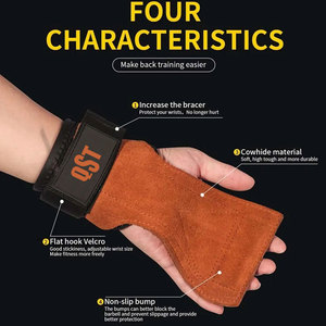 High Quality Gym Wrist Support Gymnastic Hand Grips Anti-Slip Removable Cover <b>Weight</b> Lifting <b>Training</b> Durable - Product Image 6