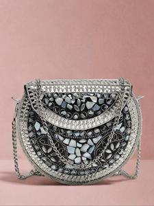 กระเป๋าคลัทช์งานฝีมือดีไซน์เนอร์ประดับโลหะโมเสคสำหรับงานกลางคืน สายโซ่ยาว เหมาะสำหรับผู้หญิงและเด็กผู้หญิง สำหรับงานแต่งงานและงานเลี้ยง - Product Image 6