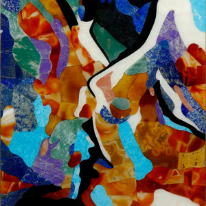 Panel de Arte Mural de Lujo con Incrustaciones de Mármol Abstracto, Hecho a Mano, Arte Contemporáneo con Incrustaciones de Piedra Pietra Dura - Product Image 3
