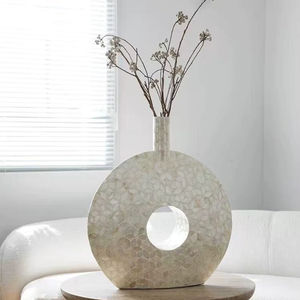 Jardinière en métal avec incrustation de os, faite à la main, de forme ronde, style minimaliste, pour la décoration de la maison, produit de luxe, exportations en gros - Product Image 1