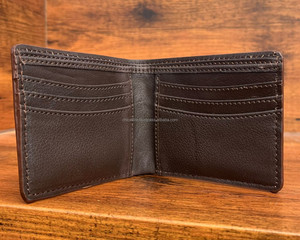 Top qualité en cuir repoussé à la main fente pour carte de crédit à deux volets portefeuille pour hommes en cuir de vache véritable portefeuille mince portefeuille multifonction court - Product Image 6