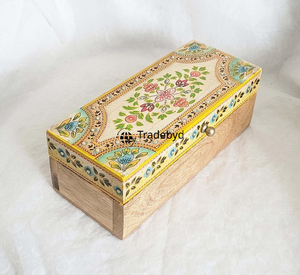 Tradebyd Handcrafted Solid <b>Wood</b> Polished Customizable Washable Decorative <b>Box</b> Elegant Jewelry Storage Premium Luxury Organizer - Product Image 2