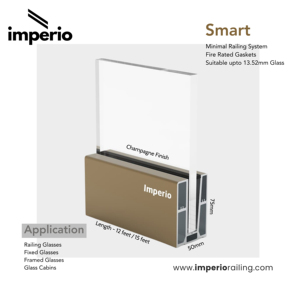Système de railings Imperio Smart Base C75 en aluminium noir/argent/champagne et finition bois - Product Image 2