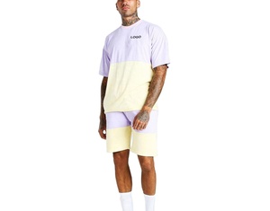 Vente en gros de deux pièces d'été à la mode pour hommes ensemble de survêtements ensemble de t-shirts et de shorts pour hommes - Product Image 1