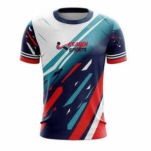 Camiseta deportiva estampada fácil de usar, ropa deportiva personalizada con diseño de bordado, camiseta deportiva estampada de manga corta para hombre - Product Image 1