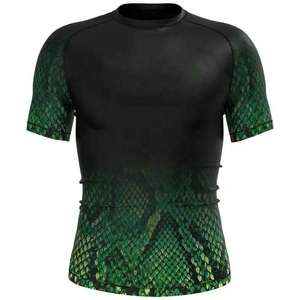 เสื้อรัดกล้ามเนื้อแขนยาวลายหนังงูสำหรับผู้ชาย MMA BJJ ยิวยิตสู ป้องกันรังสียูวี สำหรับเล่นเซิร์ฟ ว่ายน้ำ ออกกำลังกาย ฟิตเนส - Product Image 4