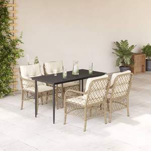 Set da Pranzo da Giardino in Beige, Nero, Crema e Bianco - Product Image 1
