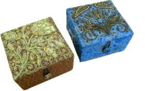 Eco-friendly Christmas Decorations Gift Boxes Handmade <b>Rectangular</b> Embroidered Cotton Box Flower Design Brocade Foundation for - Product Image 2