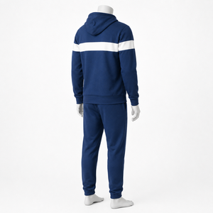 Conjunto Deportivo para Hombre con Capucha en Blanco y Negro, Pantalones Deportivos de Manga Larga, Ropa Casual de Otoño con Logotipo Frontal - Product Image 5
