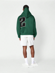Sweat à capuche pour homme 100% coton, broderie chenille, design patchwork personnalisé, coupe classique, écologique, logo personnalisé, saison hiver - Product Image 4