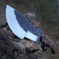 Pisau Tracker Baja Karbon Tinggi Berkualitas Tinggi Buatan Tangan dengan Gagang Kayu dan Sarung Kulit Halus Pisau Survival Bushcraft