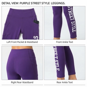 Leggings de yoga imprimés taille haute Regal Three LLC avec poches latérales, collants de sport longs, contrôle du ventre, pantalons de sport pour femmes - Product Image 6