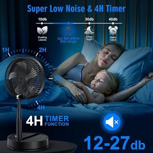 Ventilador USB C Oscilante Recargable, Portátil, Plegable, de 9 Pulgadas, con Batería de 7200 mAh, Silencioso, con Control Remoto, Pequeño Ventilador de Escritorio - Product Image 3