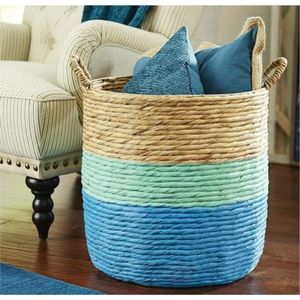 Natural Straw Woven <b>Storage</b> <b>Basket</b> Durable Large Laundry Hamper With Handles Multi-Purpose Organizer For Living Room Home <b>Basket</b> - Product Image 1