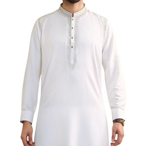Pure <b>White</b> Traditional <b>Shalwar</b> <b>Kameez</b> Luxury Cotton Crisp Finish Lightweight Eid Wear Men's <b>Shalwar</b> <b>Kameez</b> - Product Image 3