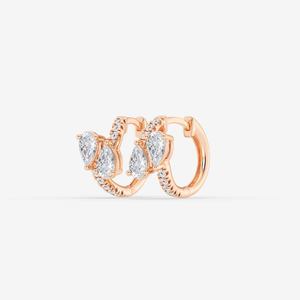 ZAWO HOUSE for Certified VVS1 Gold Plated <b>Silver</b> Lab Grown Brilliant Cut Diamond <b>Stud</b> Earrings Unique Modern Chain Design - Product Image 4