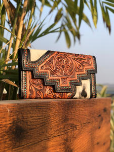 มาใหม่สไตล์ผมบนซ่อนสี Toolled ขนสัตว์หนังคลัทช์ผู้หญิงออกแบบกระเป๋าร้อนขายหนัง Toolled กระเป๋าสตางค์ที่ไม่ซ้ํากัน - Product Image 2