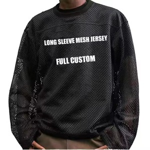 Camiseta de Fútbol Americano de Verano para Adultos, Unisex, Negra, de Malla, Talla Grande, con Estampado, Transpirable, Estilo Urbano, Logotipo Personalizado OEM - Product Image 5