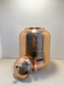 Distributeur d'eau en cuivre pur le plus vendu avec robinet anti-fuite, design martelé à la main écologique, réservoir d'eau potable de 14 L pour la maison - Product Image 3