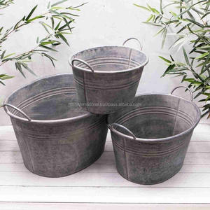 Jardinière murale en acier galvanisé pour lit de fleurs pots de fleurs avec trous de suspension - Product Image 1