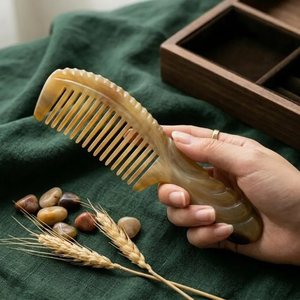<b>Wide</b> Tooth Horn <b>Comb</b> – Handmade Natural Horn <b>Comb</b> – Hair <b>Comb</b> Gift by HF Crafts - Product Image 3